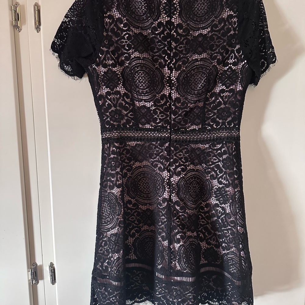BB Dakota Black and Nude Lace Dress